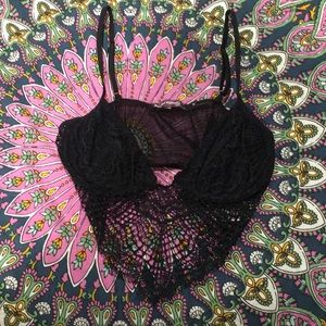Black For Love and Lemons Bat your Lashes Bra